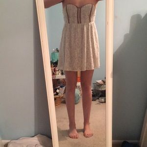 Urban outfitters lace cream mini dress size L